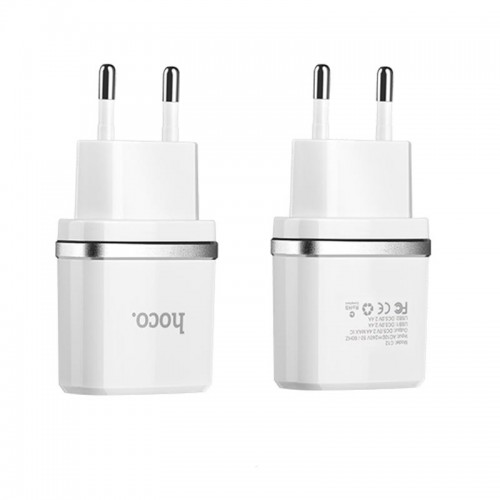 Адаптер сетевой Hoco C12 |2USB, 2.4А|