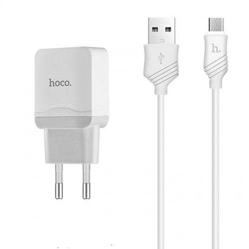 Адаптер сетевой Hoco Micro cable C22A |1USB, 2.4А|