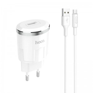 Адаптер сетевой Hoco Thunder Micro cable C37A |1USB, 2.4A|