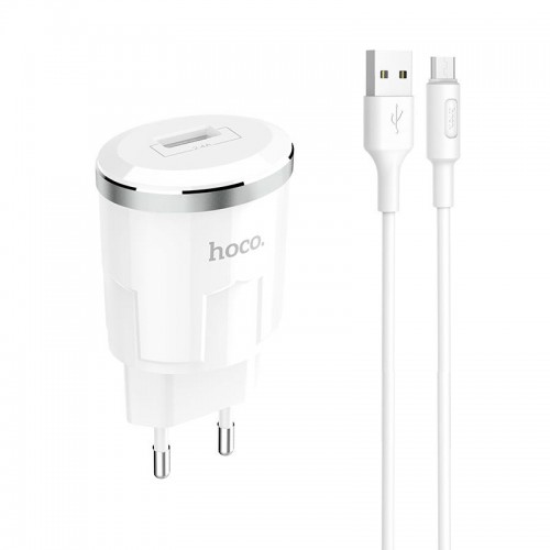 Адаптер сетевой Hoco Thunder Micro cable C37A |1USB, 2.4A|