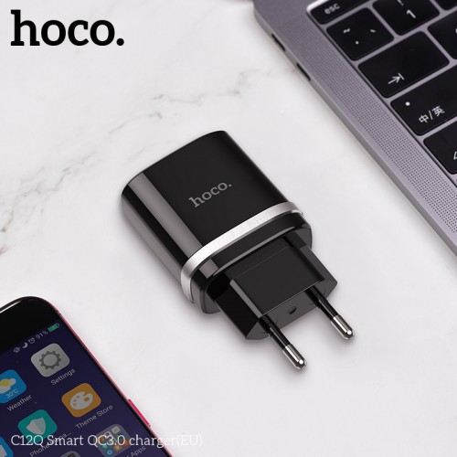 Адаптер мережевий Hoco Smart FCP / AFC C12Q |1USB, 3A, 18W, QC3.0| black