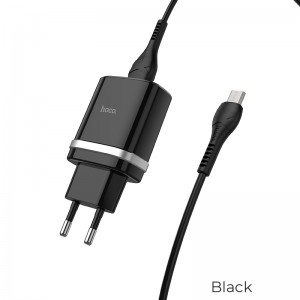 Адаптер мережевий Hoco Micro USB Cable Smart FCP / AFC C12Q |1USB, 3A, 18W, QC3.0| black