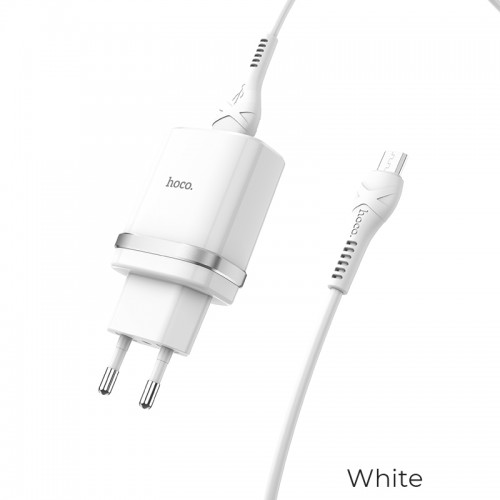 Адаптер мережевий Hoco Micro USB Cable Smart FCP / AFC C12Q |1USB, 3A, 18W, QC3.0| white