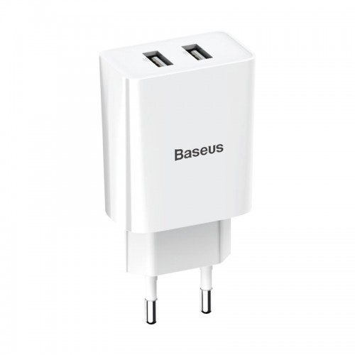 Адаптер сетевой BASEUS Speed Mini Dual U Charger |2USB, 2A, 10.5W| (CCFS-R02)