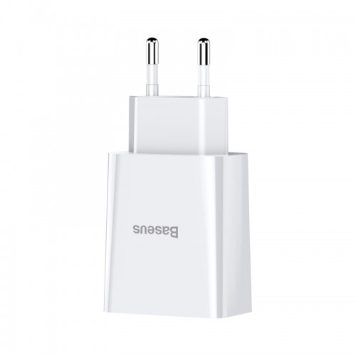 Адаптер мережевий BASEUS Speed Mini Dual U Charger |2USB, 2A, 10.5W| (CCFS-R02) white