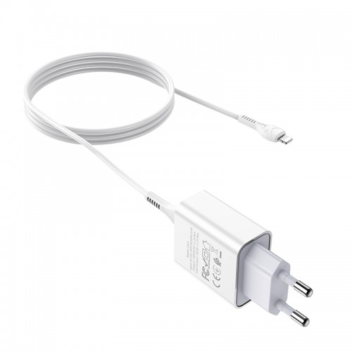 Адаптер мережевий Hoco Lightning cable Asombroso C81A |1USB, 2.1A| white