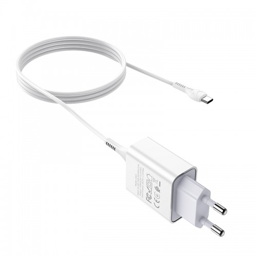 Адаптер мережевий Hoco Type-C cable Asombroso C81A |1USB, 2.1A| white