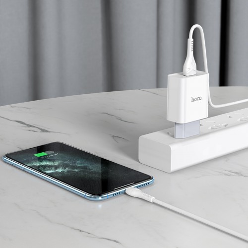 Адаптер мережевий Hoco Asombroso C81A |1USB, 2.1A| white