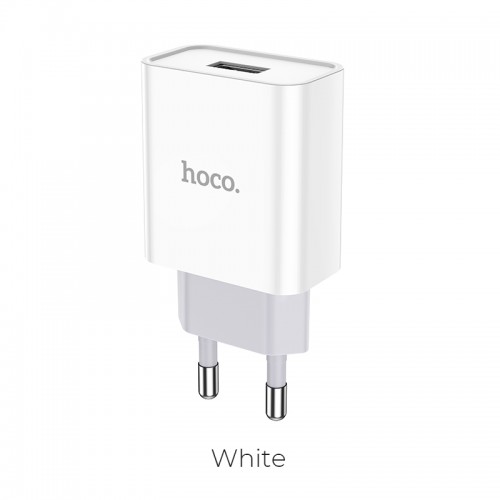 Адаптер мережевий Hoco Asombroso C81A |1USB, 2.1A| white