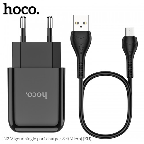 Адаптер сетевой HOCO Micro USB cable Vigour N2 |1USB, 2.1A| (Safety Certified)