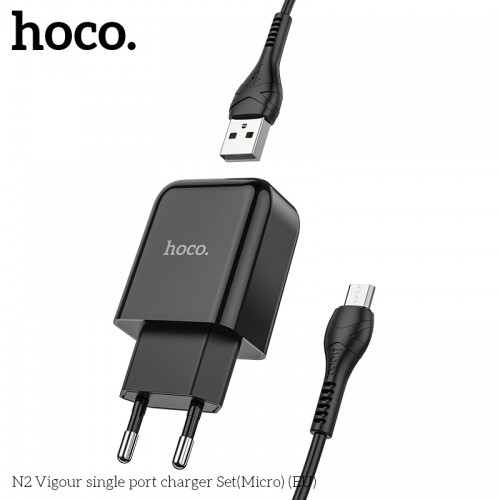 Адаптер сетевой HOCO Micro USB cable Vigour N2 |1USB, 2.1A| (Safety Certified)