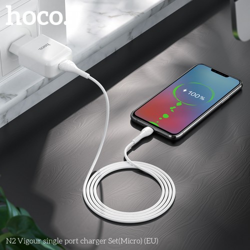 Адаптер сетевой HOCO Micro USB cable Vigour N2 |1USB, 2.1A| (Safety Certified)