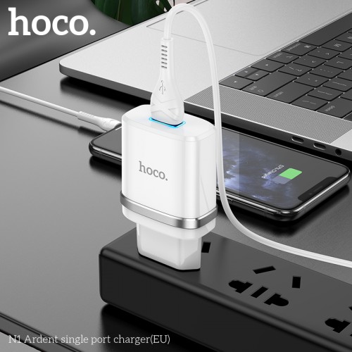 Адаптер сетевой HOCO Ardent single port charger N1 |1USB, 2.4A, 12W| (Safety Certified)