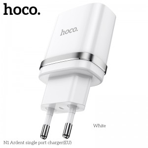 Адаптер мережевий HOCO Ardent single port charger N1 |1USB, 2.4A, 12W| (Safety Certified) white