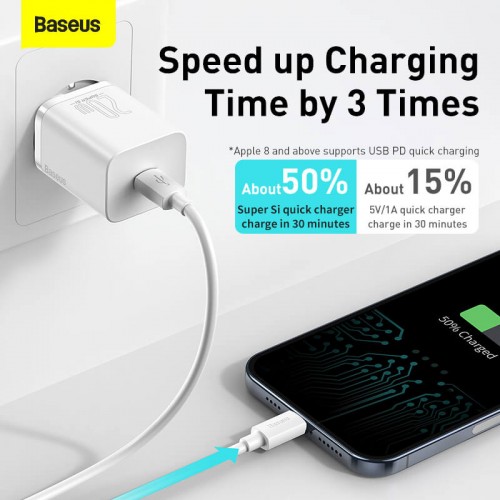 Адаптер мережевий BASEUS Super si Quick Charger |Type-C, QC/PD, 3A, 20W| (CCSUP-B03) black