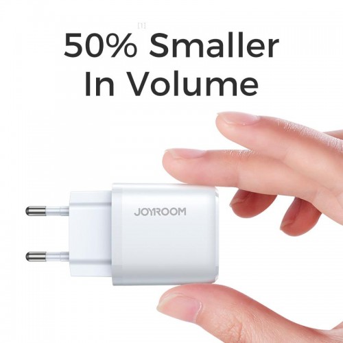 Адаптер сетевой JOYROOM Intelligent fast charger NRT-DY139E |1Type-C, QC/PD, 3A/20W|