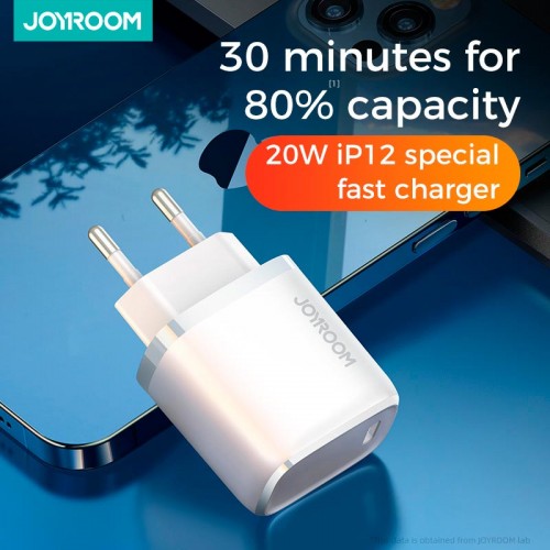 Адаптер сетевой JOYROOM Intelligent fast charger NRT-DY139E |1Type-C, QC/PD, 3A/20W|