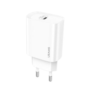 Адаптер мережевий USAMS T39 Single Port PD Fast Charger US-CC131 |1Type-C, 20W, PD3.0| white