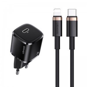 Адаптер мережевий USAMS T36 Type-C to Lightning cable Xfk Super Cube Series CC124 |1Type-C, 20W, PD| black