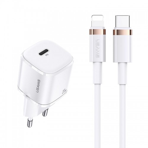 Адаптер мережевий USAMS T36 Type-C to Lightning cable Xfk Super Cube Series CC124 |1Type-C, 20W, PD| black