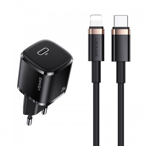 Адаптер мережевий USAMS T36 Type-C to Lightning cable Xfk Super Cube Series CC124 |1Type-C, 20W, PD| black