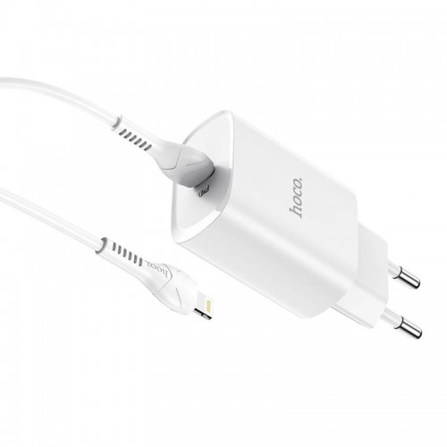 Адаптер сетевой HOCO Type-C to Lightning cable Smart N14 |Type-C, PD, 20W| (Safety Certified)