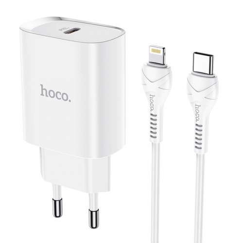 Адаптер сетевой HOCO Type-C to Lightning cable Smart N14 |Type-C, PD, 20W| (Safety Certified)
