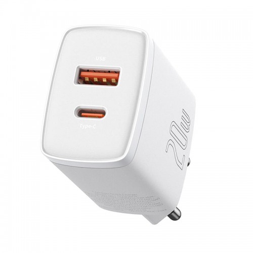 Адаптер мережевий BASEUS Compact Quick Charger 1USB / 1TYPE-C, QC / PD, 20W, 3A| (CCXJ-B02) black