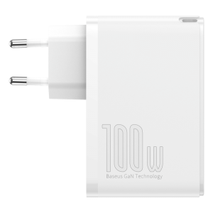 Адаптер мережевий BASEUS GaN2 Pro Quick Charger |2USB/2Type-C, QC/PD, 100W, 5A| (CCGAN2P-L02) white