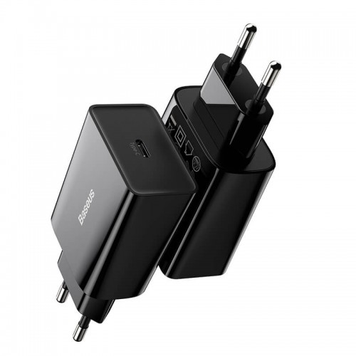 Адаптер мережевий BASEUS Speed Mini Quick Charger 1C |1Type-C, PD/QC,20W, 3A| (CCFS-SN02) black