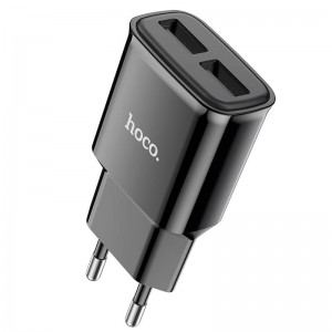 Адаптер мережевий HOCO Star round dual Port charger C88A |2USB, 2.4A| black