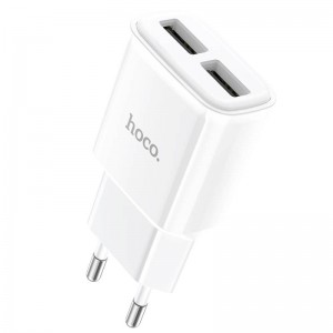 Адаптер мережевий HOCO Star round dual Port charger C88A |2USB, 2.4A| white
