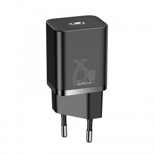 Адаптер мережевий BASEUS Type-C to Type-C Cable Super si Quick Charger |1Type-C, 3A/25W, PD/QC| (TZCCSUP-L02) black