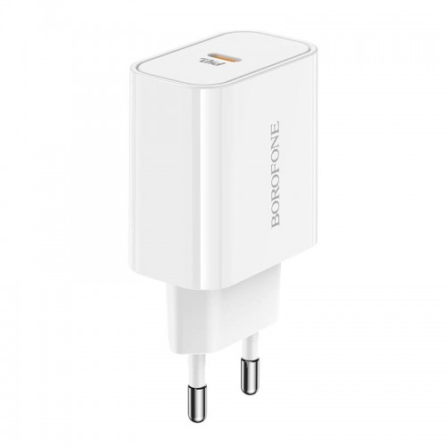 Адаптер мережевий BOROFONE Easy Speed single port charger BA57A |Type-C, 20W/3A, PD/QC| white