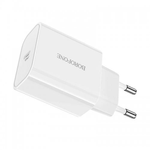 Адаптер мережевий BOROFONE Easy Speed single port charger BA57A |Type-C, 20W/3A, PD/QC| white