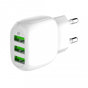 Адаптер мережевий LDNIO Micro USB Cable A3315 |3USB, 3.1A| white