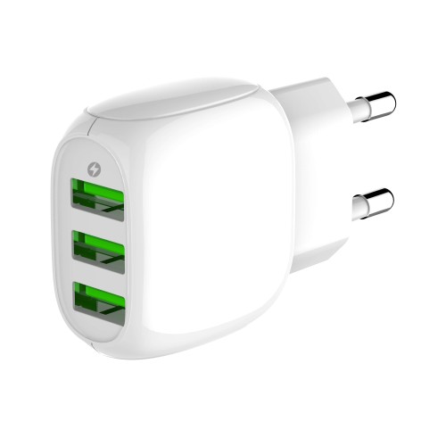 Адаптер мережевий LDNIO Micro USB Cable A3315 |3USB, 3.1A| white