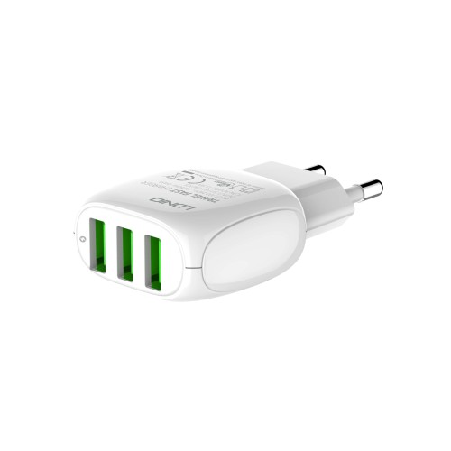Адаптер мережевий LDNIO Micro USB Cable A3315 |3USB, 3.1A| white