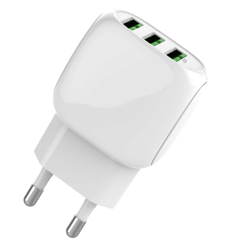 Адаптер мережевий LDNIO Micro USB Cable A3315 |3USB, 3.1A| white