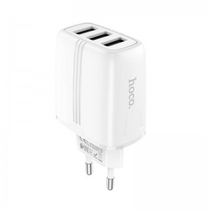 Адаптер мережевий HOCO Amazing three-port charger N15 |3USB, 3.4A| white