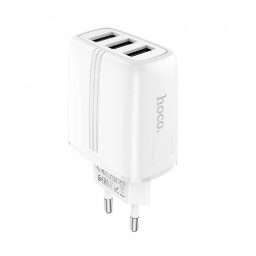 Адаптер мережевий HOCO Amazing three-port charger N15 |3USB, 3.4A| white