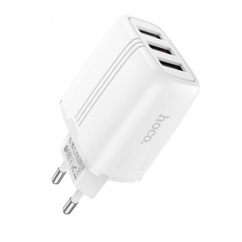 Адаптер мережевий HOCO Amazing three-port charger N15 |3USB, 3.4A| white