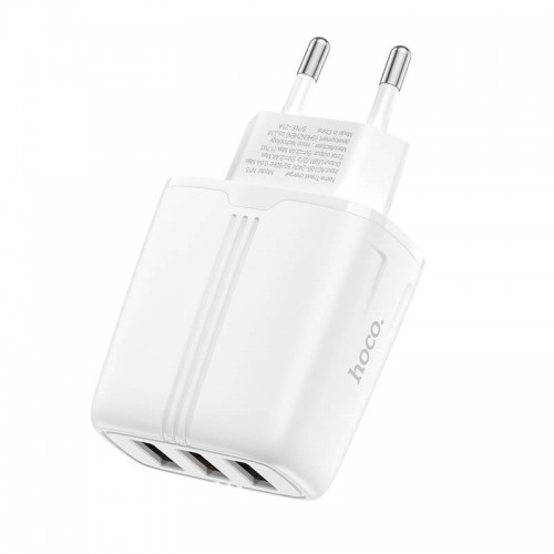 Адаптер мережевий HOCO Amazing three-port charger N15 |3USB, 3.4A| white