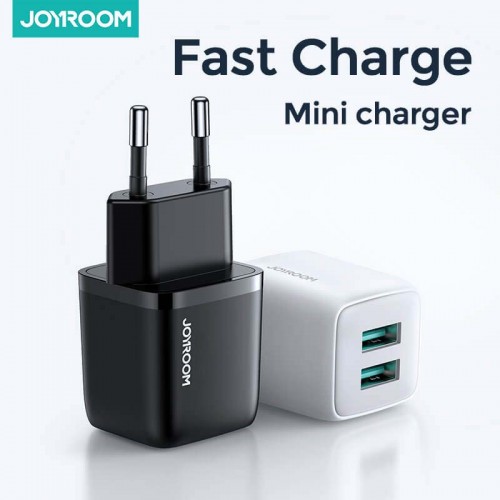 Адаптер сетевой JOYROOM Mini dual port smart fast charge L-2A121 |2USB, 2.4A|