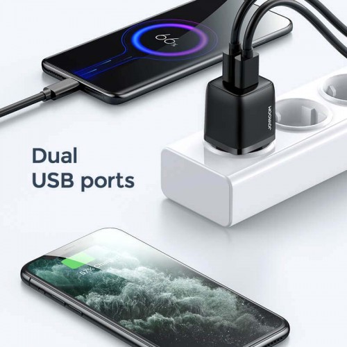 Адаптер сетевой JOYROOM Mini dual port smart fast charge L-2A121 |2USB, 2.4A|