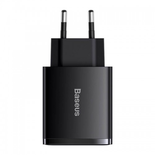 Адватер мережевий BASEUS Compact Quick Charger |2USB/1Type-C, 30W/3A, PD/QC| (CCXJ-E02) black