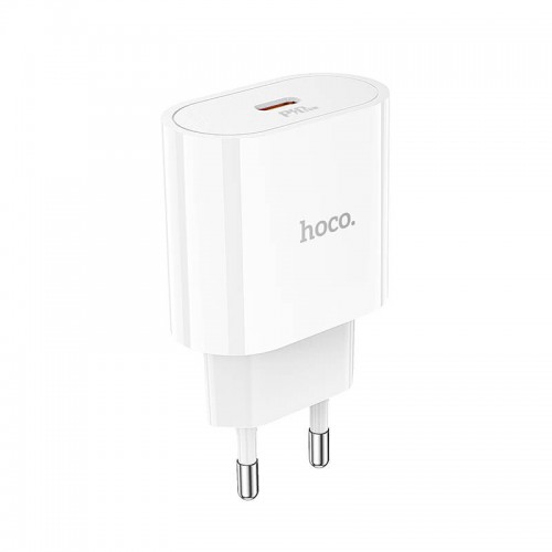 Адаптер мережевий HOCO Metro single port charger C94A |1Type-C, 20W/3A, PD/QC| white