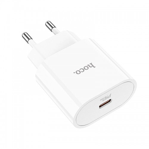Адаптер мережевий HOCO Metro single port charger C94A |1Type-C, 20W/3A, PD/QC| white