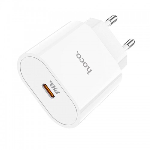 Адаптер мережевий HOCO Metro single port charger C94A |1Type-C, 20W/3A, PD/QC| white