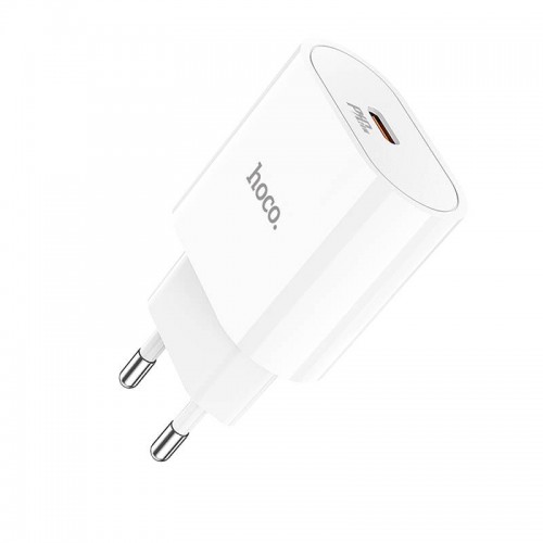 Адаптер мережевий HOCO Metro single port charger C94A |1Type-C, 20W/3A, PD/QC| white